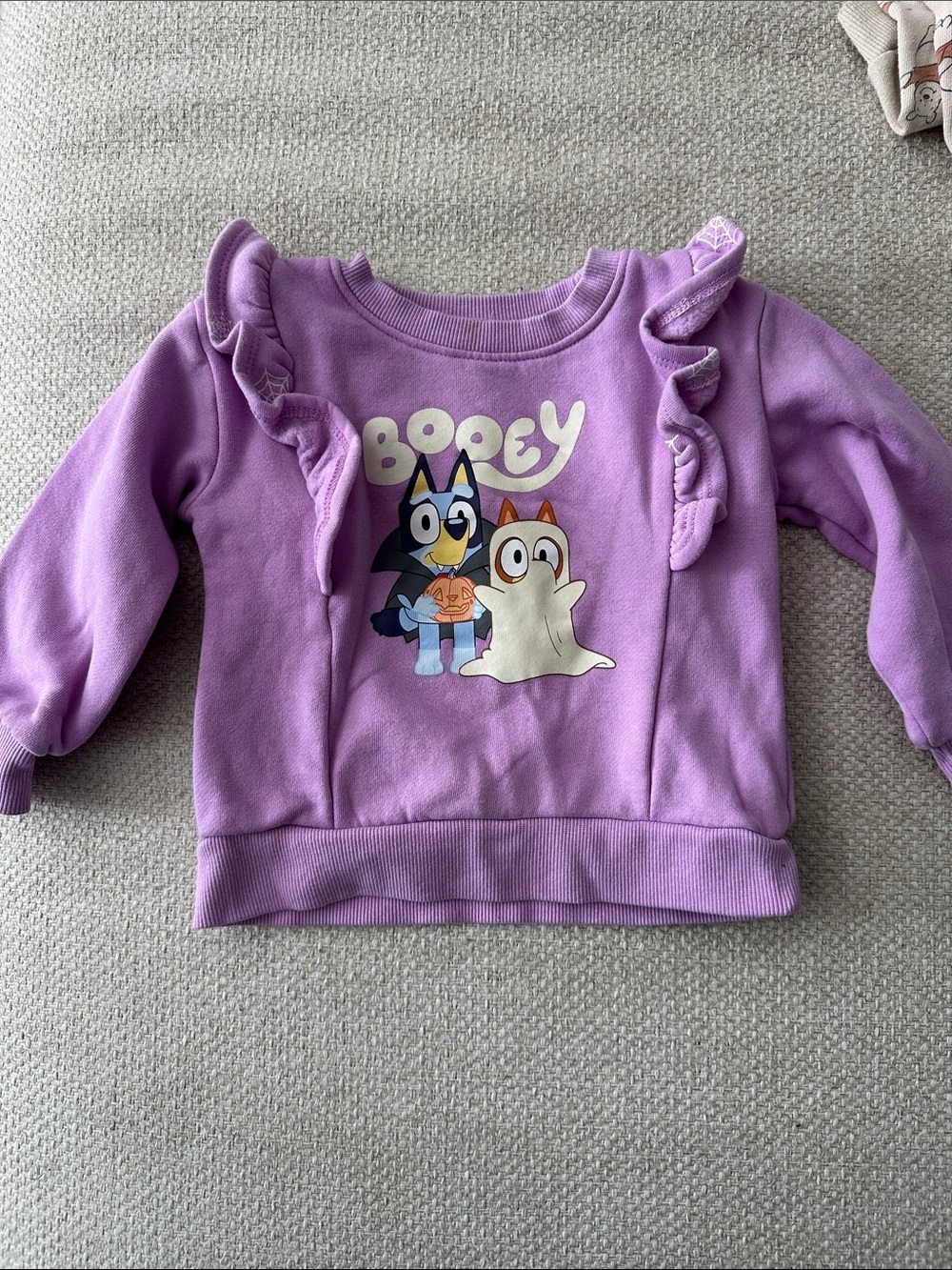 Lilac Bluey Graphic Ruffle Sweatshirt for Kids